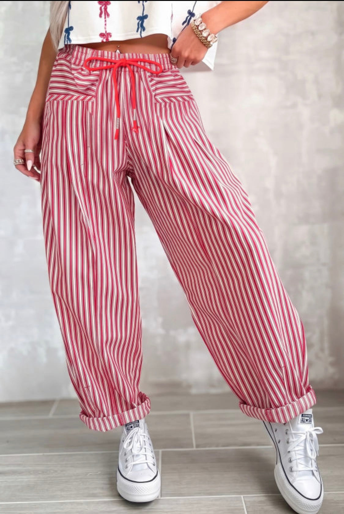 Red Stripe Pants