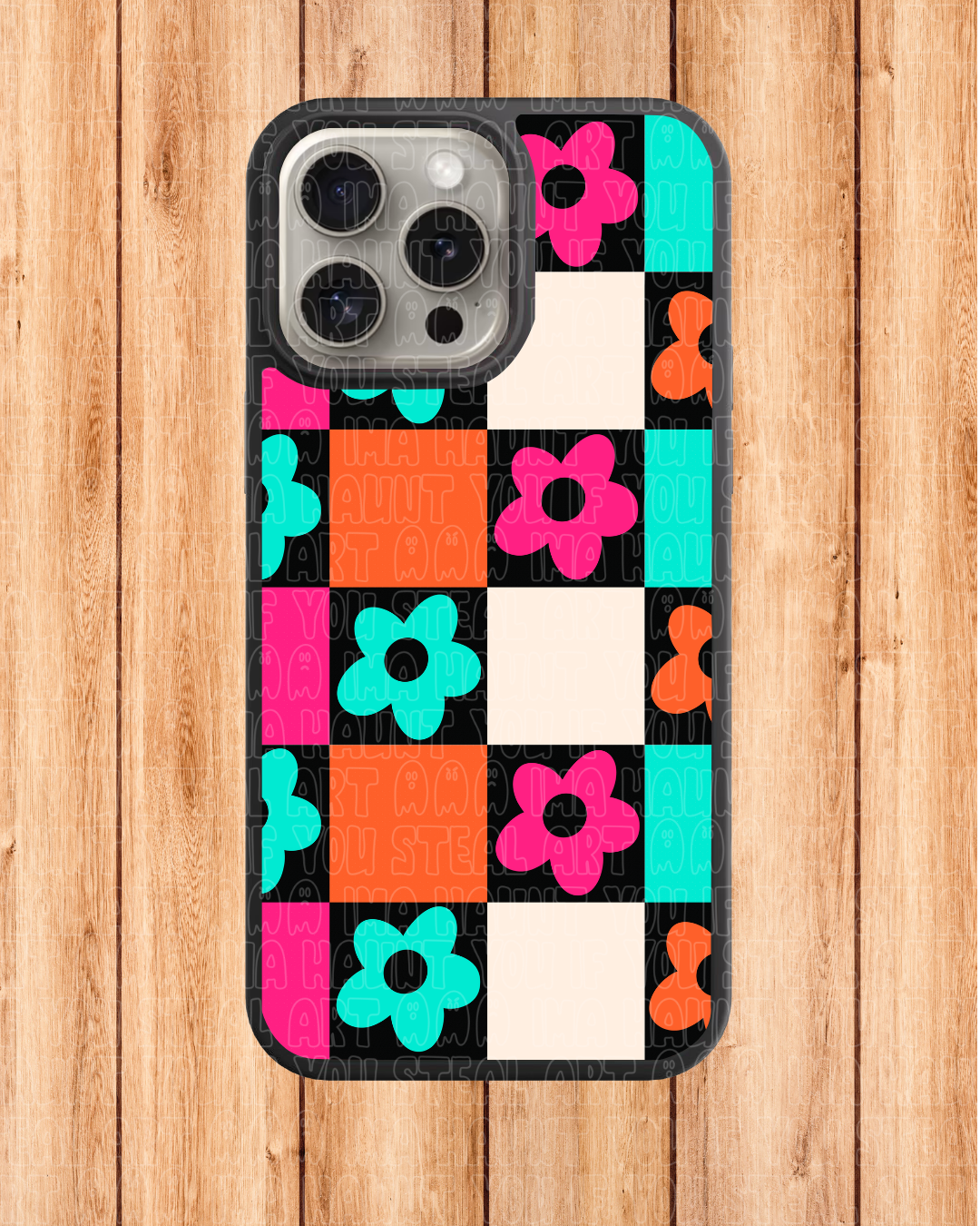 Checkered Floral Phone Case