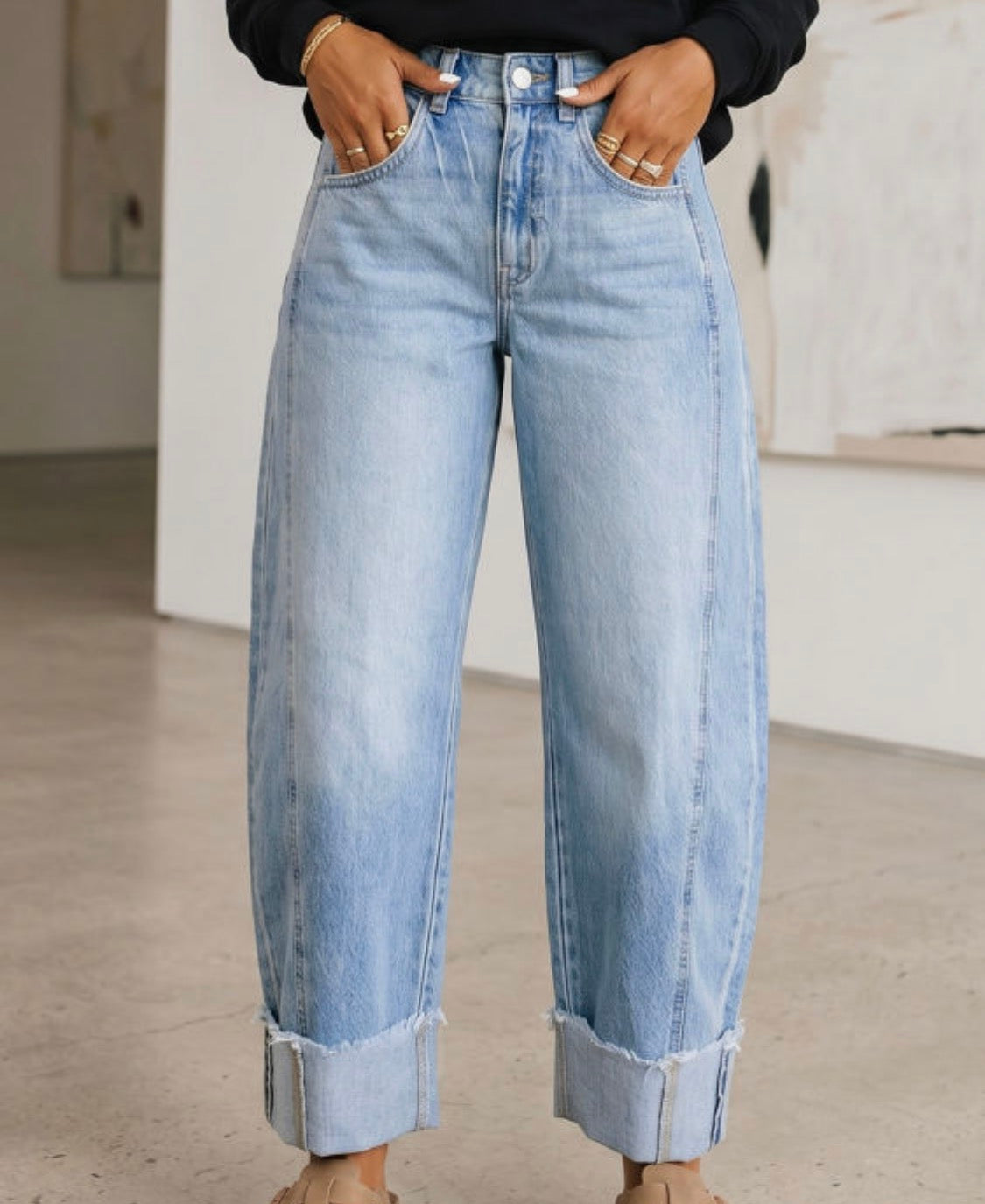 Raw Hem Jeans